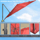Outsunny 3 x 3(m) Cantilever Parasol Garden Umbrella with Cross Base Wine Red