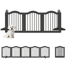 PawHut Dog Gate 5 Wood Panel Freestanding Pet Fence Folding Safety Barrier