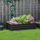 Outsunny Raised Garden Bed Elevated Planter Box for Flowers Grey