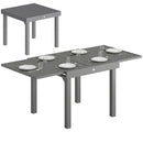Outsunny Extending Garden Table For 4-8, Aluminium Outdoor Table, Dark Grey