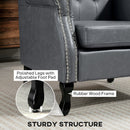 HOMCOM Chesterfield-style Wing Back Armchair Tufted Accent Chair Grey