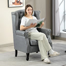 HOMCOM Chesterfield-style Wing Back Armchair Tufted Accent Chair Grey