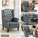 HOMCOM Chesterfield-style Wing Back Armchair Tufted Accent Chair Grey