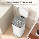 HOMCOM 30L Kitchen Bin, Pedal Bin with Lid, Removable Inner Bucket, Cream