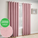 Enhanced Living Vogue Blush Pink Eyelet Thermal Noise reducing Dim Out Curtains - Pair