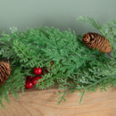1.50m Pine and Red Berry Christmas Garland with Pinecones