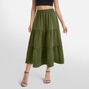 A-line Swing Pleated Midi Skirt