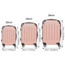 Livingandhome 3PCS Lockable Travel Suitcase Set