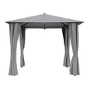 Breeins Solar LED Metal Patio Gazebo with Curtains