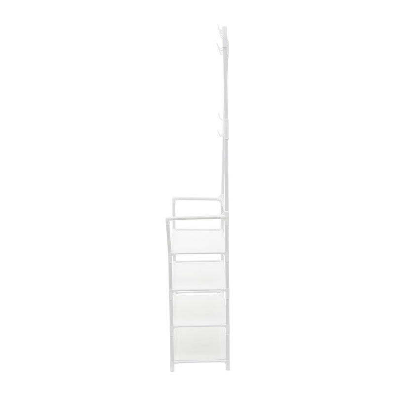Lifeideas Entryway 4 Tier Shoe Rack with Coat Hanger