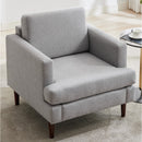Livingandhome Linen Upholstered Mid-Century Chair