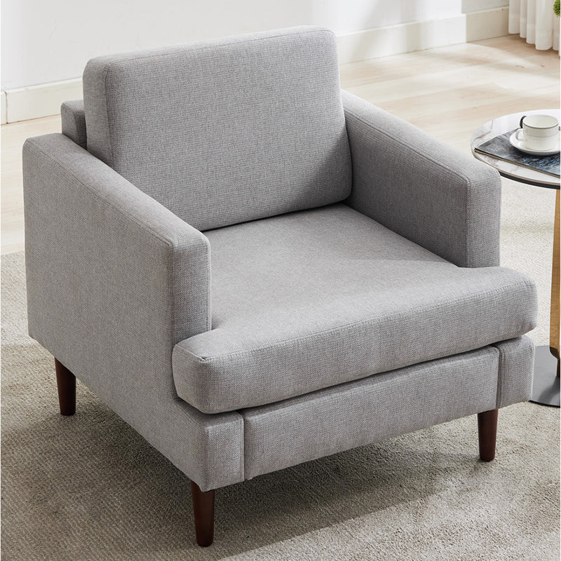 Livingandhome Linen Upholstered Mid-Century Chair