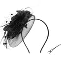 Black Feather Flower Mesh Fascinator