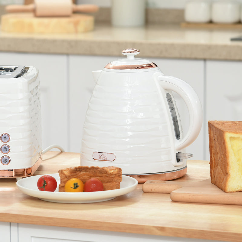 HOMCOM Electric Kettle, Fast Boil, 1.7L, 3kW, Swivel, Ripple