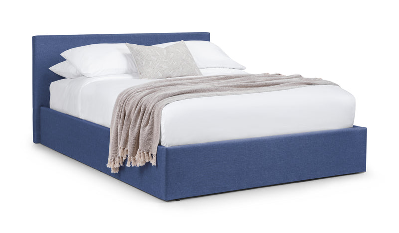 Rialto Ottoman Storage 150cm King Bed - Dark Blue
