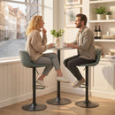 HOMCOM Bar Stools Set Of 2, Modern Swivel Barstools For Dining Room, Green