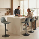 HOMCOM Bar Stools Set Of 2, Modern Swivel Barstools For Dining Room, Green