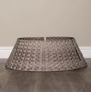 48/70cm Samuel Alexander Large KD Plastic Wicker Rattan Woven Christmas Tree Skirt in Grey