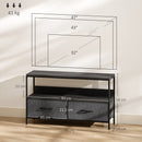 HOMCOM TV Cabinet, TV Console Unit With 2 Foldable Linen Drawers