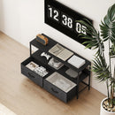 HOMCOM TV Cabinet, TV Console Unit With 2 Foldable Linen Drawers