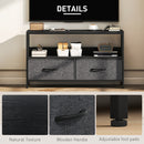 HOMCOM TV Cabinet, TV Console Unit With 2 Foldable Linen Drawers