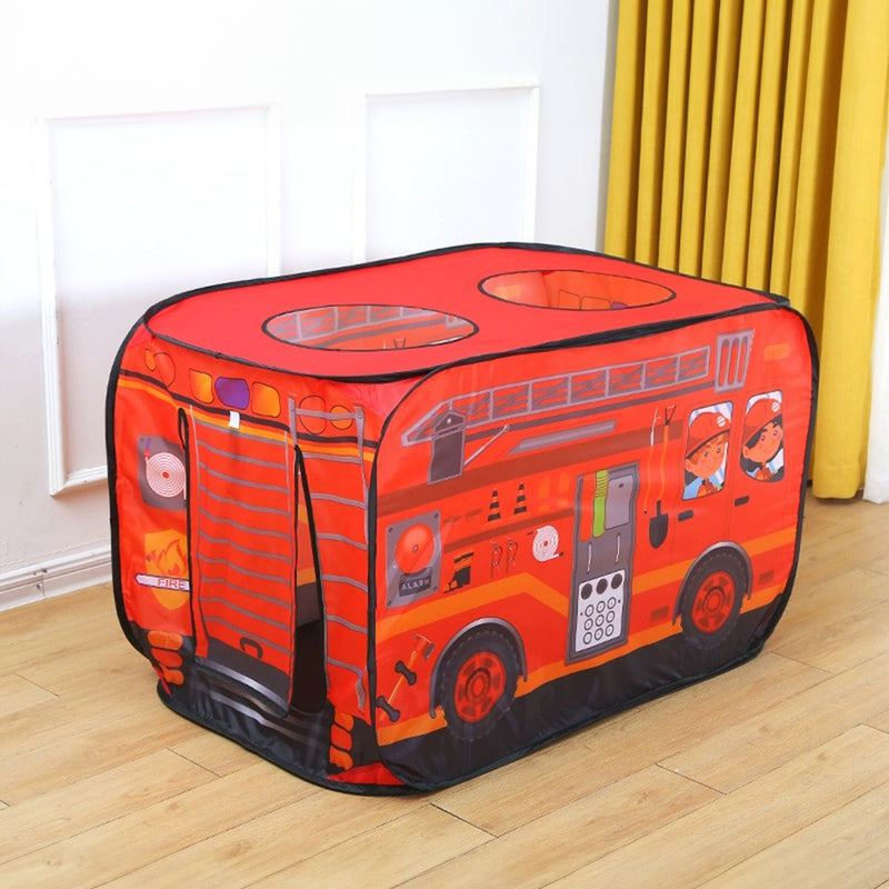 Kidkid Fire Engine-Themed Play Tent with 2 Top Openings