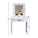 Livingandhome White Dressing Table Makeup Desk Vanity With LED Light Mirror Bedroom
