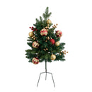 Lifeideas Set of 2 Pre-Lit Artificial Christmas Trees with Tripod Stakes