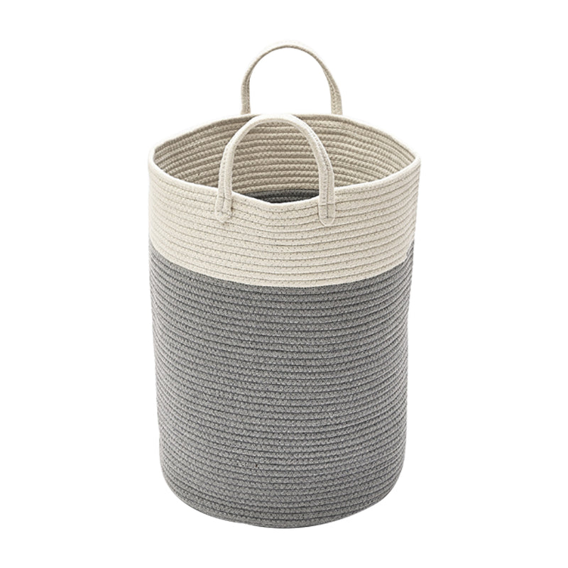 Lifeideas Woven Basket Baby Kids Toys Storage Clothes Hamper Laundry Basket With Decor Balls Grey