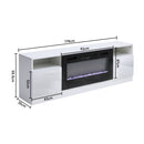 Recessed Electric Fireplace TV Stand with Closed Storage