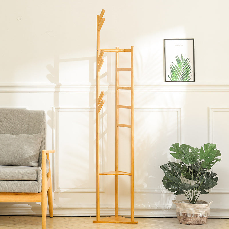 Lifeideas Bamboo Coat Rack Stand Coat Standing Tree for Entryway Bedroom Office