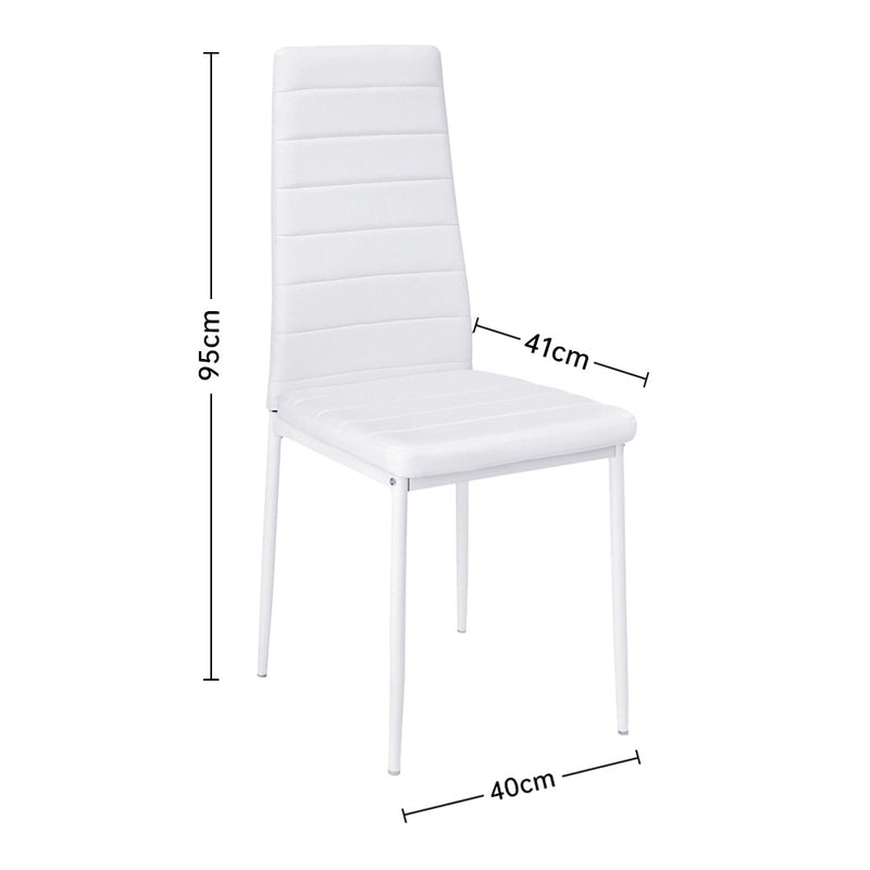 Livingandhome Set of 2 Modern Faux Leather Armless High Back Dining Chairs