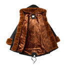 Mid-Length Hooded Coat With Drawstring Waist