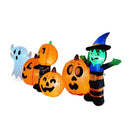 Lifeideas 8ft Halloween Inflatable Pumpkin Outdoor Decoration with Witch & Ghost