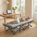 Outsunny Camping Cot Heavy Duty Folding Bed with Soft Pad Grey