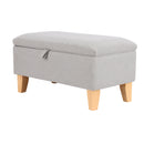 Livingandhome Linen Upholstered Storage Ottoman Footstool
