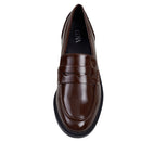 Casual Closed Toe Slip-on Penny Loafers With Low Heel - Brown