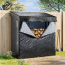 Breeins Metal Tube Firewood Rack With Roof