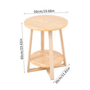 Livingandhome Round Side Table with Dual-Tier Storage