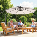 Outsunny 3 M Garden Cantilever Parasol With Cover, Rotation, Cream White