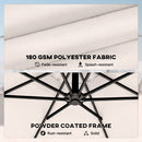 Outsunny 3 M Garden Cantilever Parasol With Cover, Rotation, Cream White