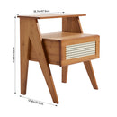 Livingandhome Wooden Nightstand Storage Cabinet with Shelf