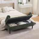 Livingandhome Chenille Upholstered Storage Bench