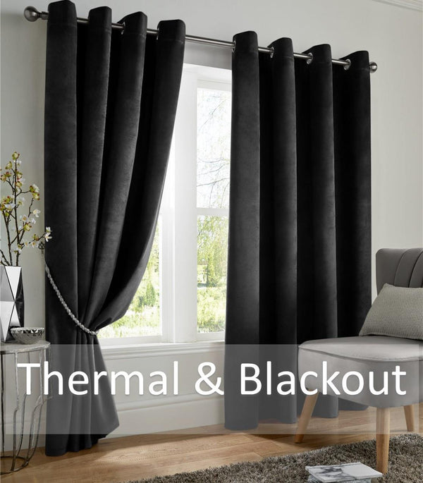 Plain Velvet Ring Top Blackout Curtains
