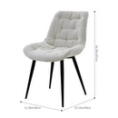 Livingandhome Teddy Fabric Dining Chair with Metal Legs
