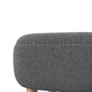 Livingandhome Footstool Pouffe Stool with Wooden Legs