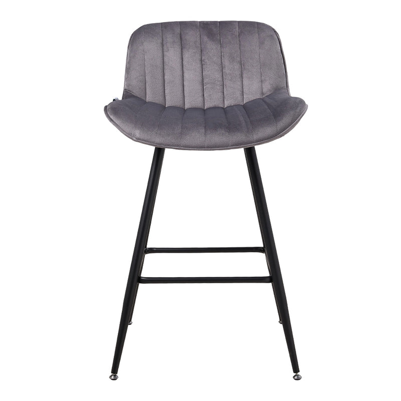 Livingandhome 2PCS Flannel Upholstered Bar Stools