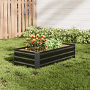 Livingandhome Galvanized Steel Raised Garden Bed Planter Box