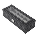 Sheonly Elegant Faux Leather Watch Display Case with 6 Slots