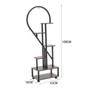 Breeins 2 Pcs Half-Heart-Shaped Tiered Plant Stand Rustic Brown